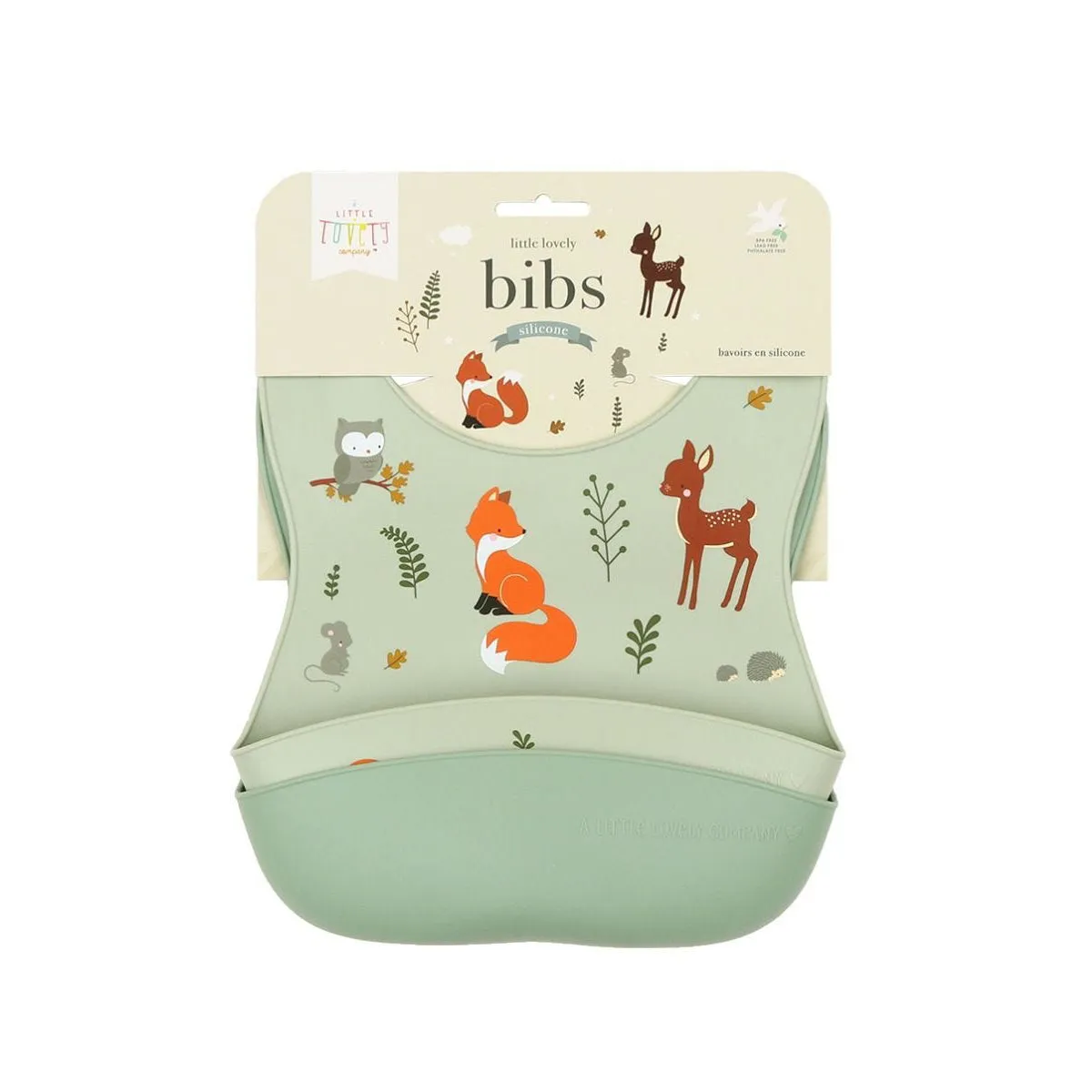 A Little Lovely Company Silicone Bibs Set of 2: Forest Friends