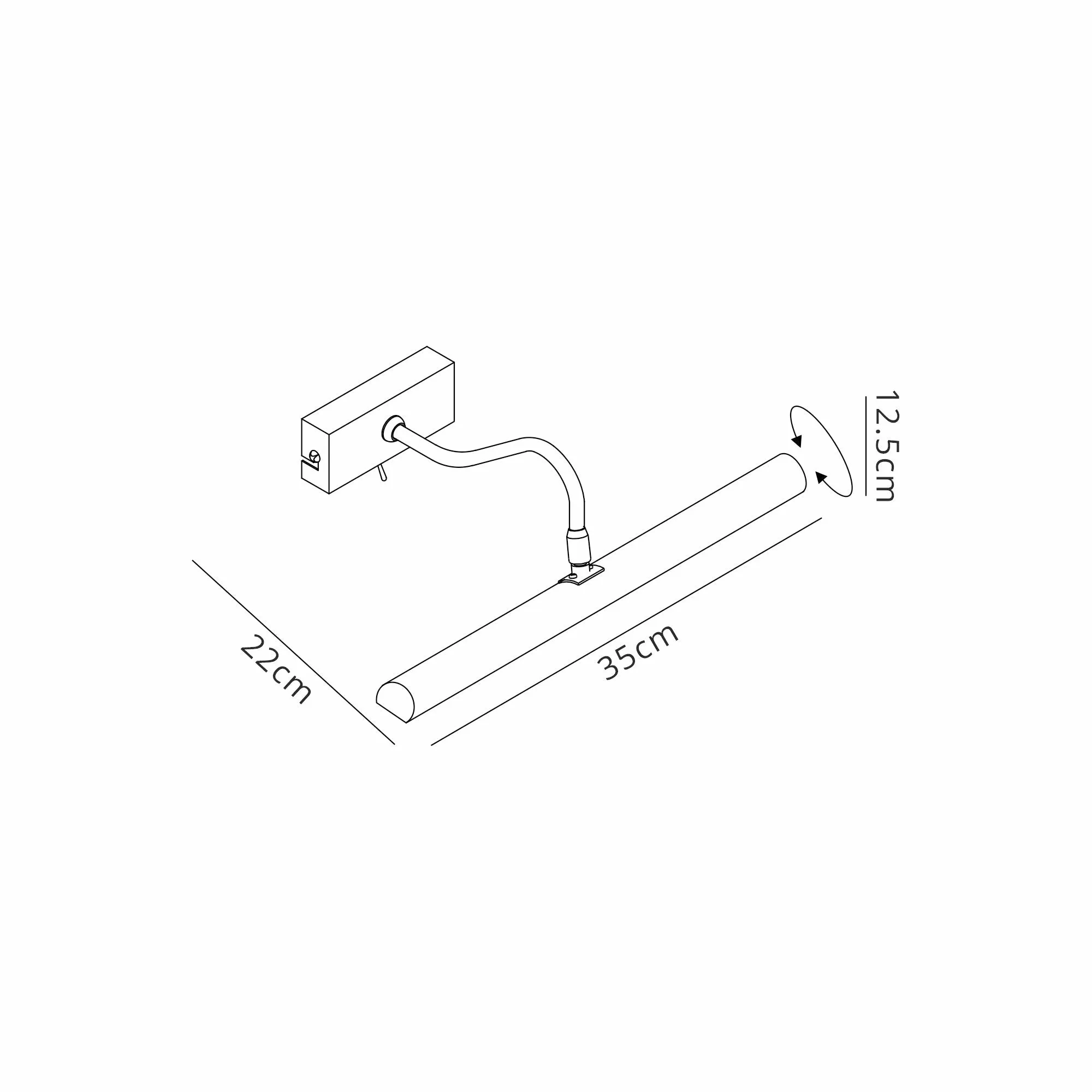 Abbey Picture Light 2 lights Satin Nickel