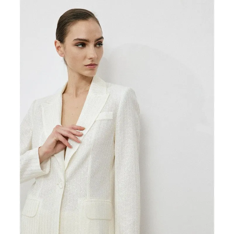 Access White Sequin Blazer