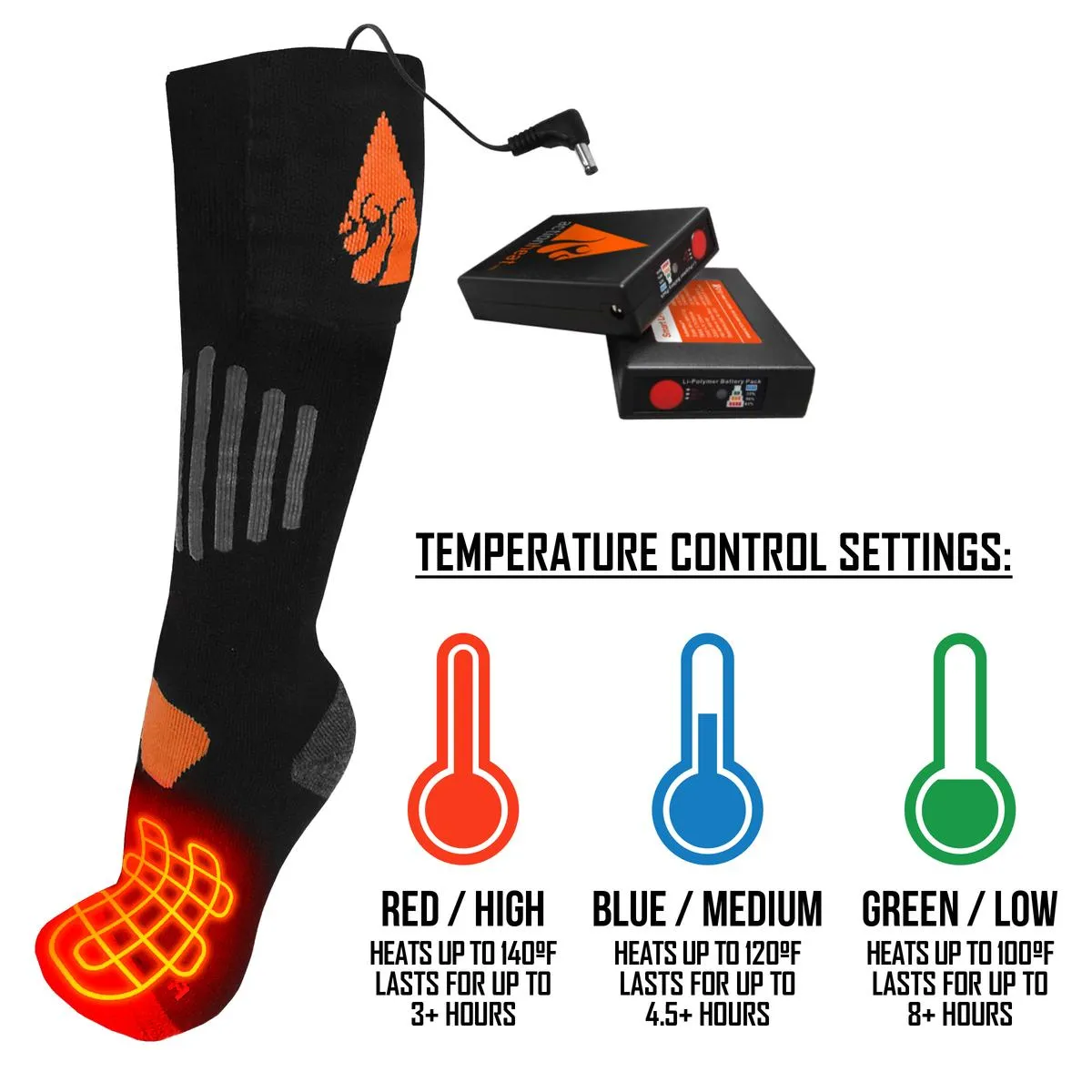 ActionHeat 3V Wool Rechargeable Battery Heated Socks 1.0