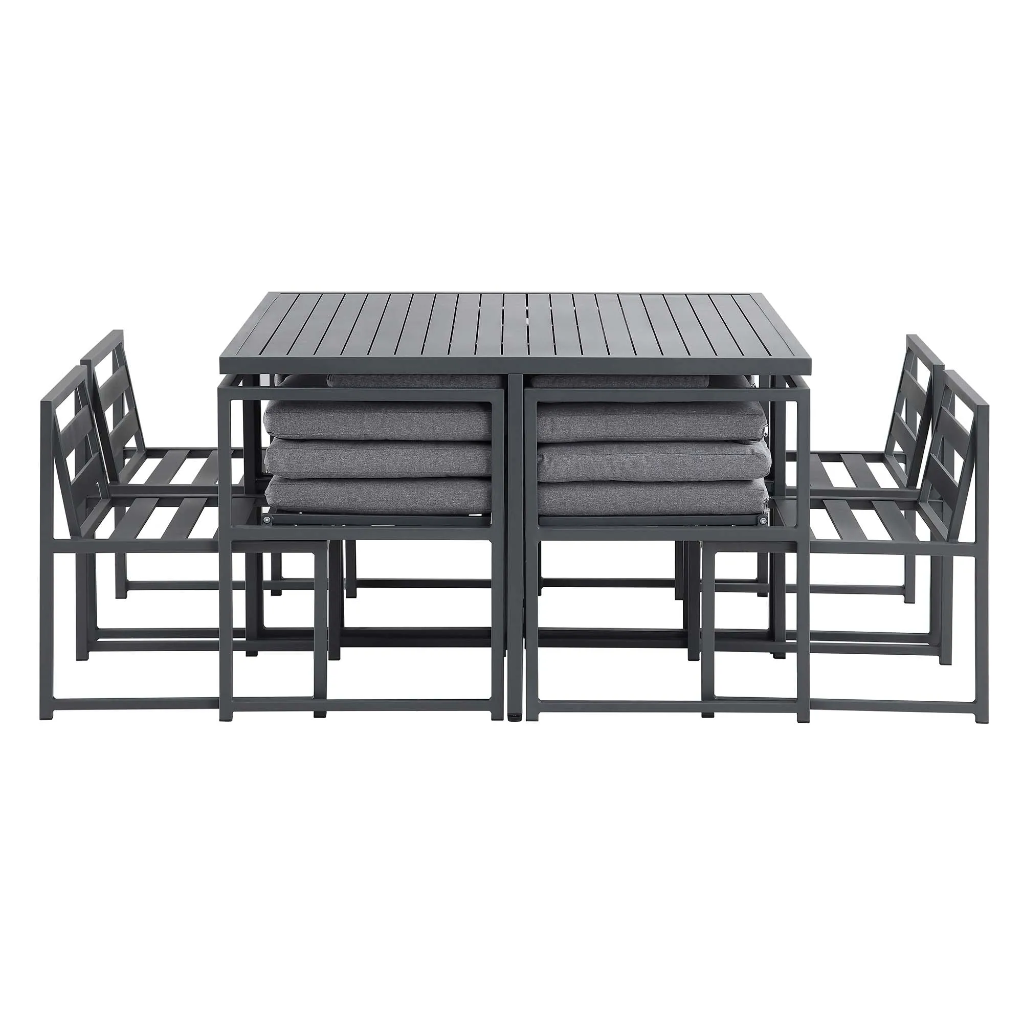 Albany Aluminium 9-Piece Outdoor Cube Dining Set, Grey