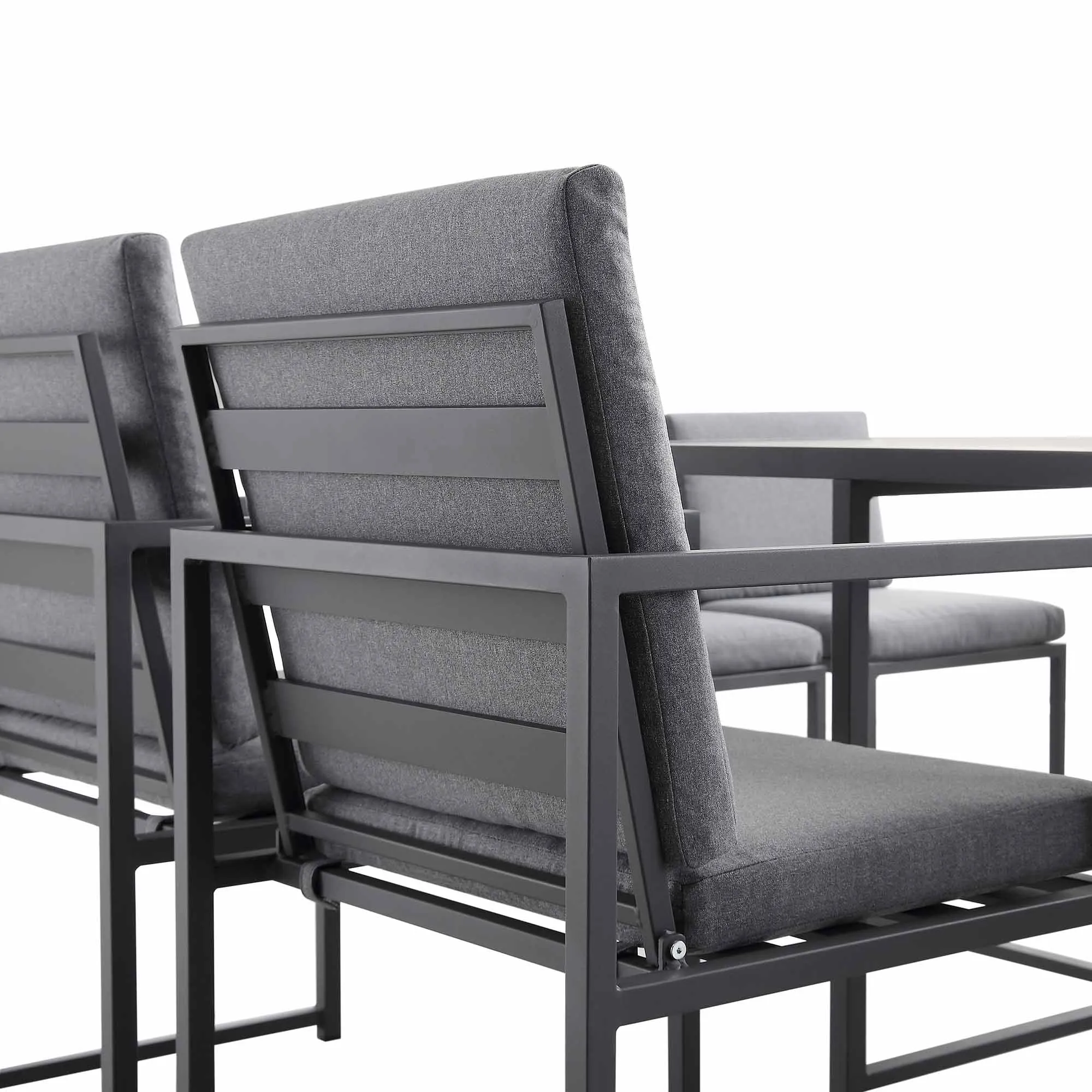 Albany Aluminium 9-Piece Outdoor Cube Dining Set, Grey