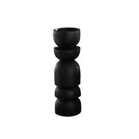 Alev Candle Holder in Japan Black, Medium