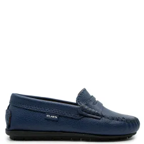 Atlanta Mocassin Navy Grain Penny Loafer