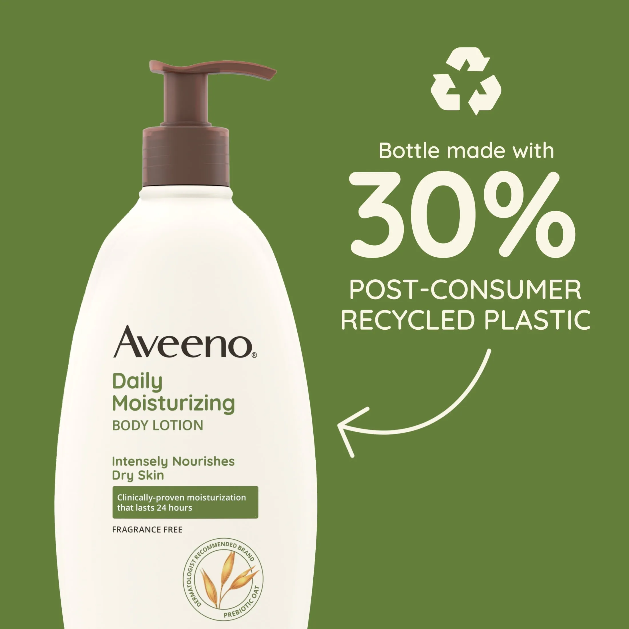 Aveeno Daily Moisturizing Body Lotion with Oat for Dry Skin, 18 fl oz