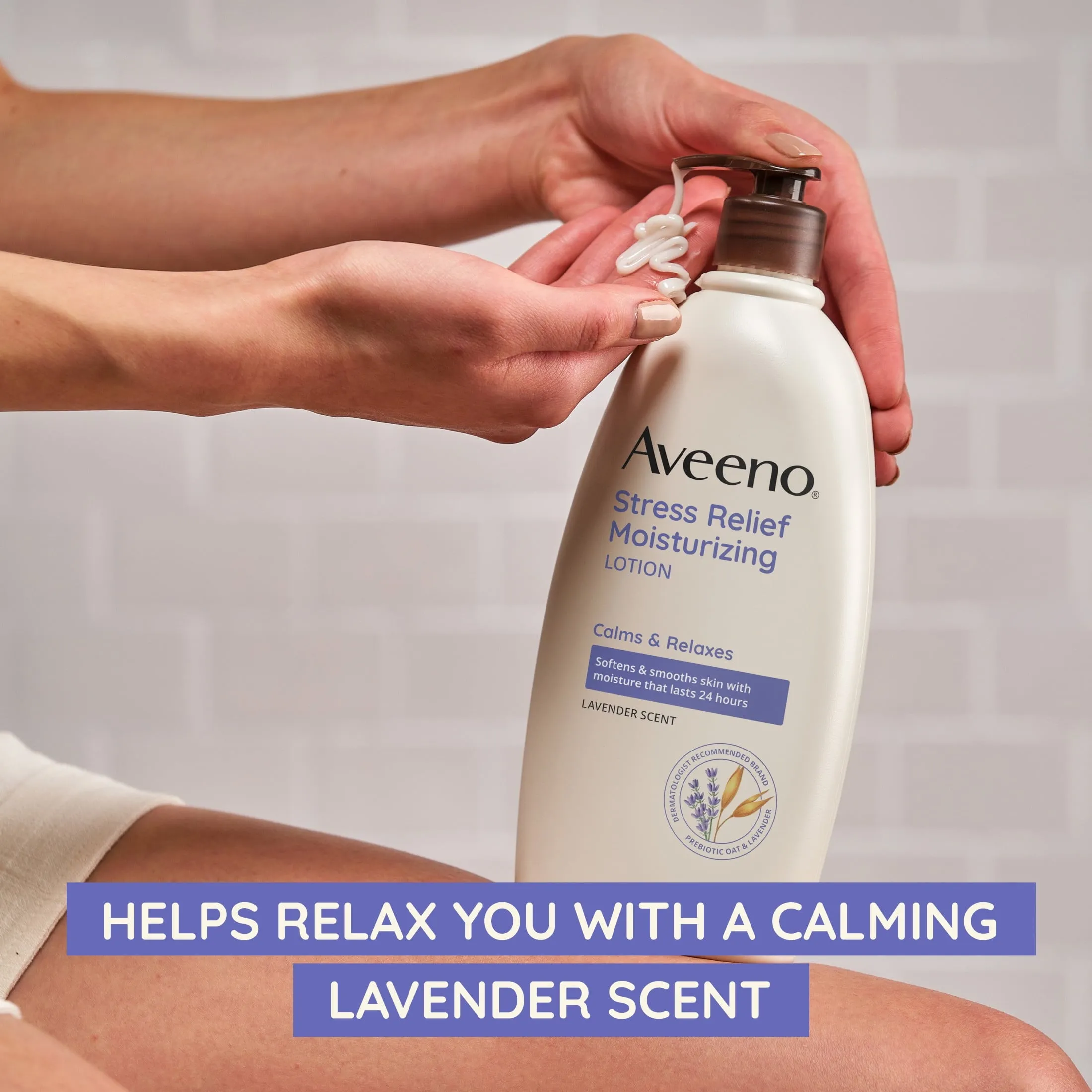 Aveeno Stress Relief Moisturizing Lotion, Lavender Scent, 2.5 fl. oz