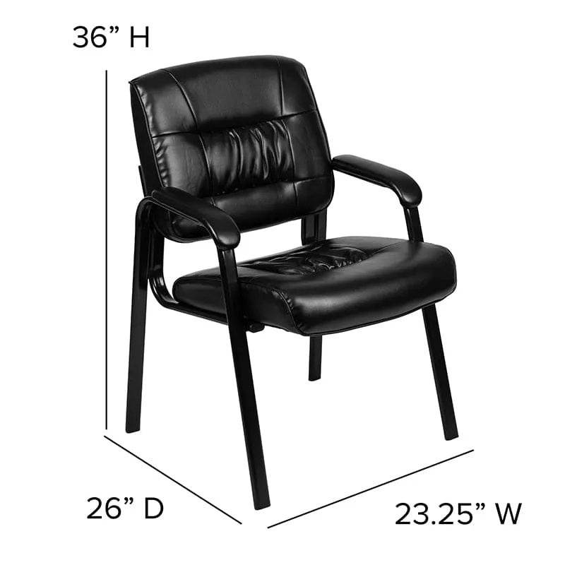 Black LeatherSoft Antimicrobial / Antibacterial Medical Side Chair with Black Metal Frame [BT-1404-ANTI-BK-GG]