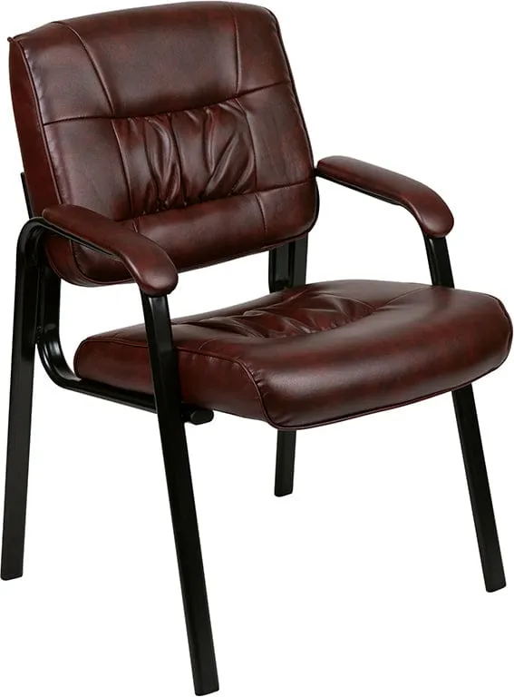 Black LeatherSoft Antimicrobial / Antibacterial Medical Side Chair with Black Metal Frame [BT-1404-ANTI-BK-GG]