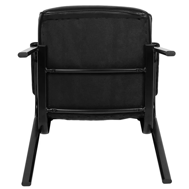 Black LeatherSoft Antimicrobial / Antibacterial Medical Side Chair with Black Metal Frame [BT-1404-ANTI-BK-GG]