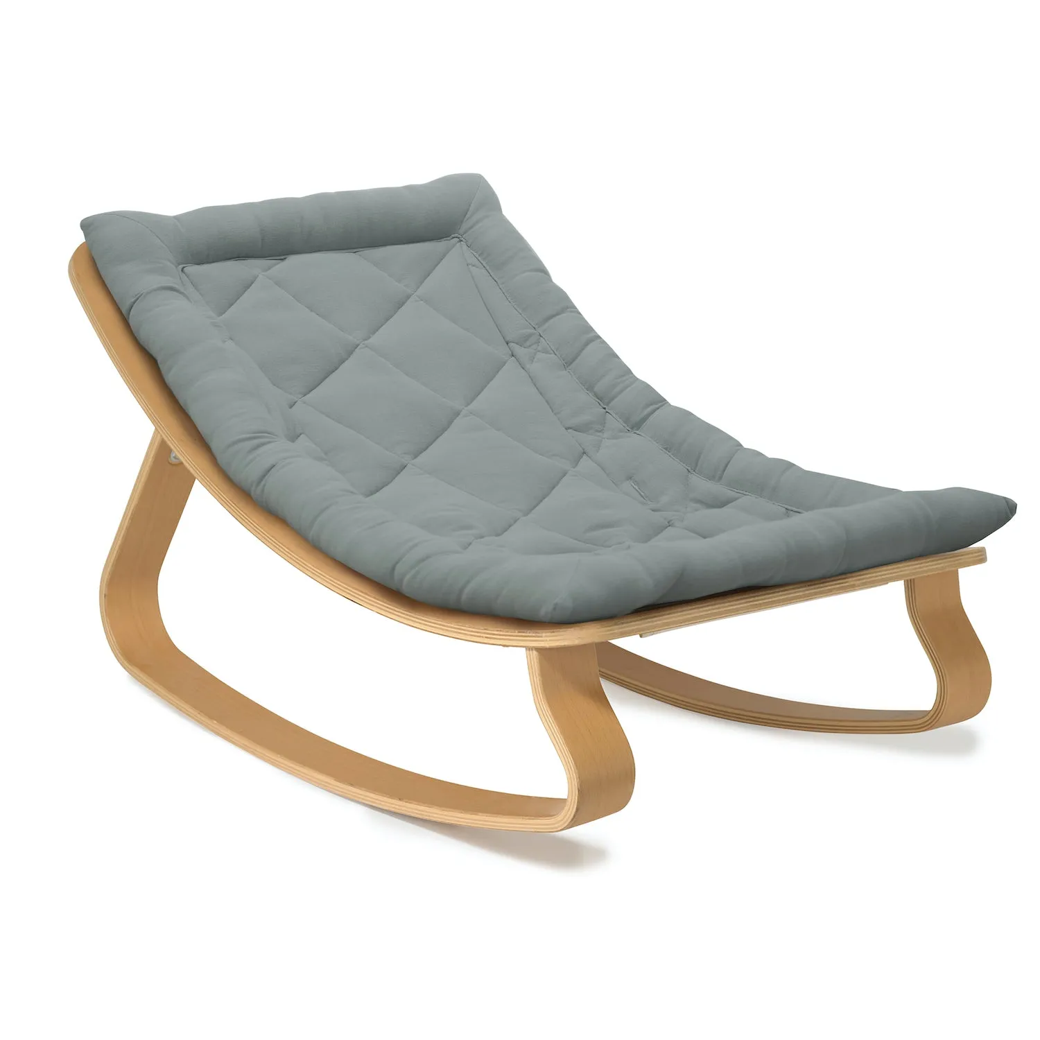 Charlie Crane LEVO Baby Rocker - Beech with Orage Cushion