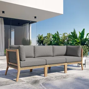 Clearwater Outdoor Patio Teak Wood Sofa by Modway