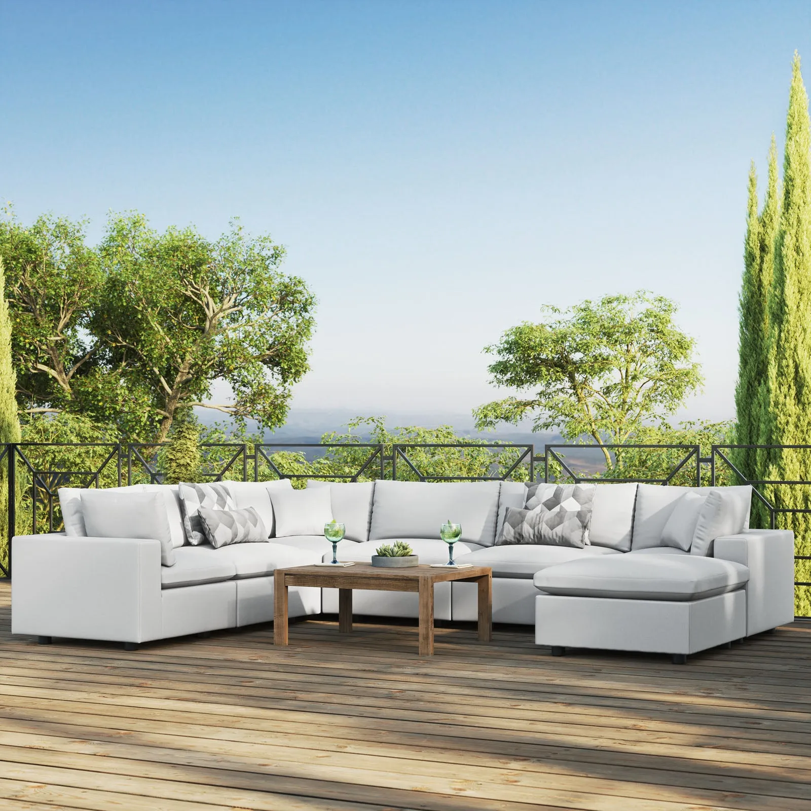 Commix 7-Piece Outdoor Patio Sectional Sofa by Modway