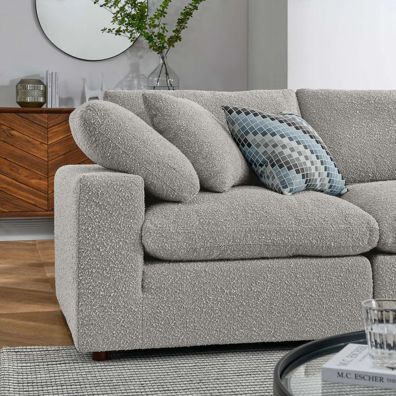 Commix Down Filled Overstuffed Boucle 5-Piece Sectional Sofa by Modway