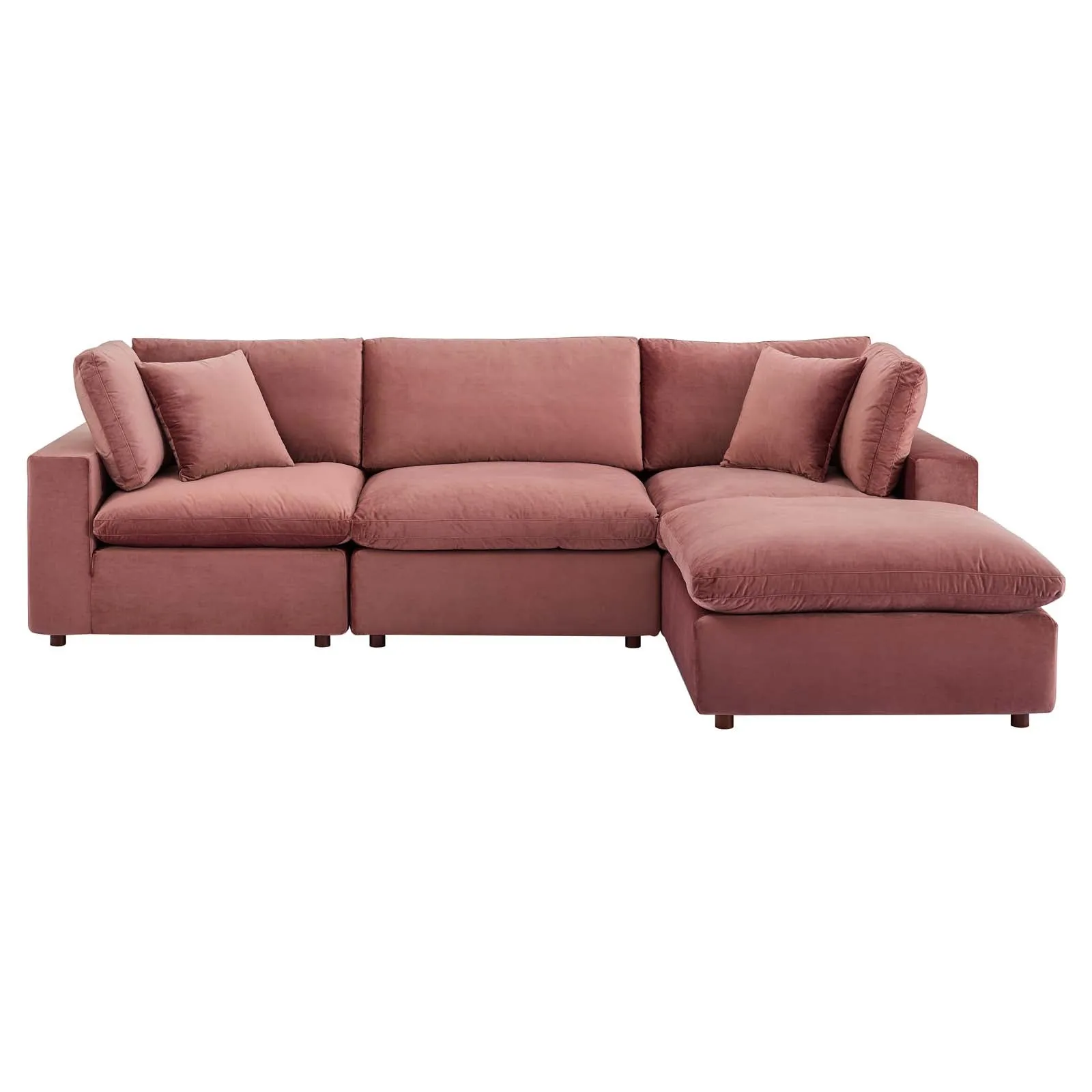 Commix Down Filled Overstuffed Performance Velvet 4-Piece Sectional Sofa by Modway