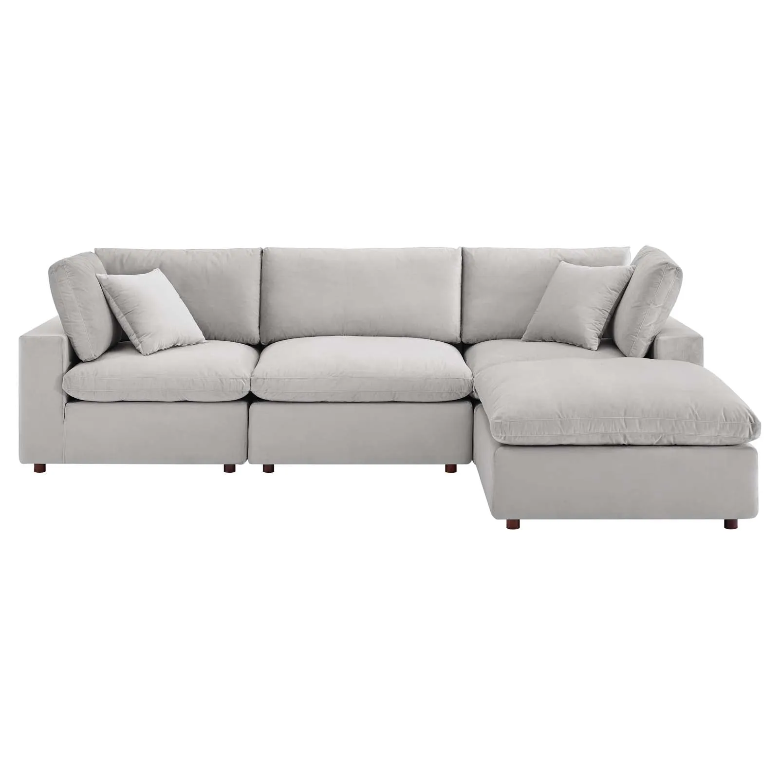 Commix Down Filled Overstuffed Performance Velvet 4-Piece Sectional Sofa by Modway