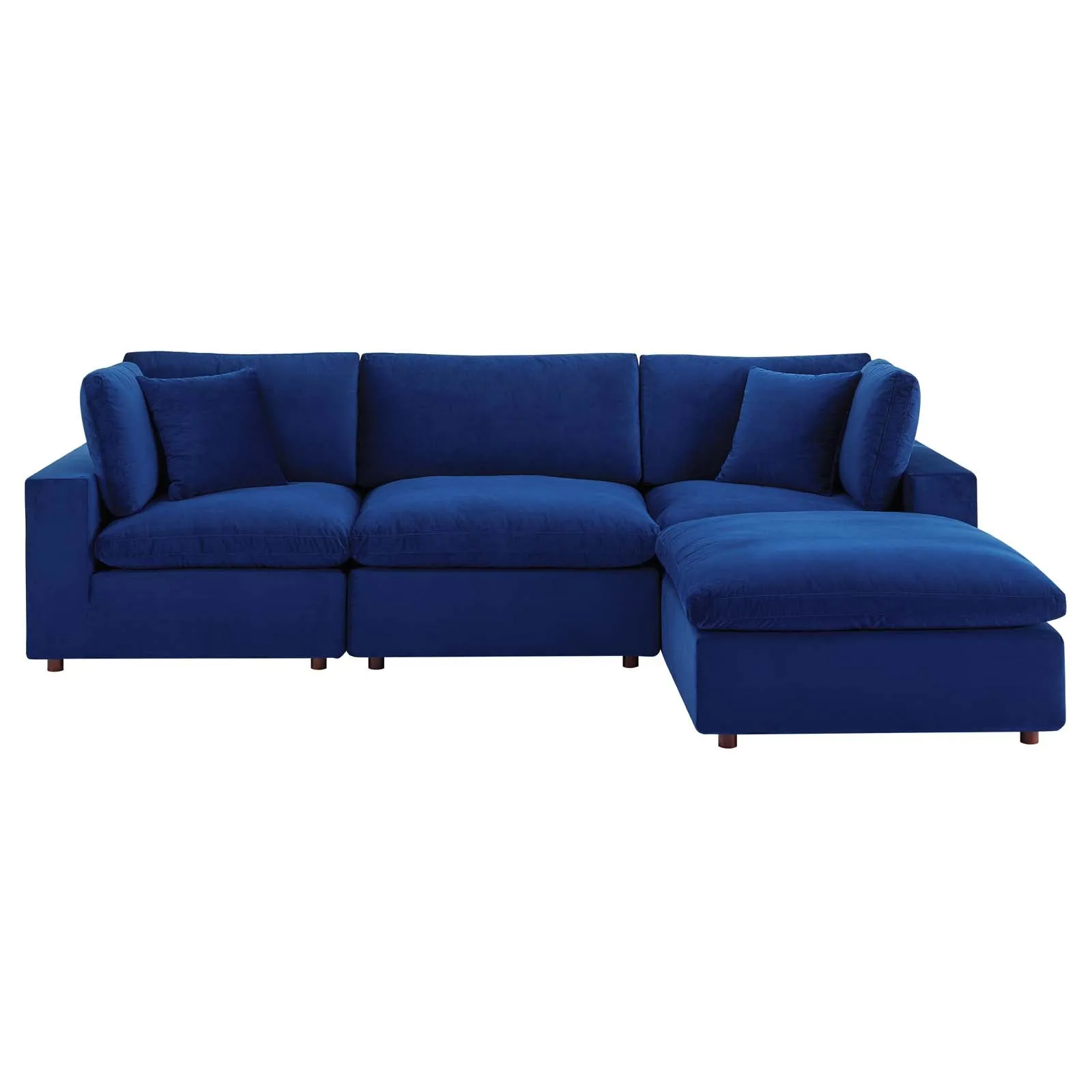 Commix Down Filled Overstuffed Performance Velvet 4-Piece Sectional Sofa by Modway