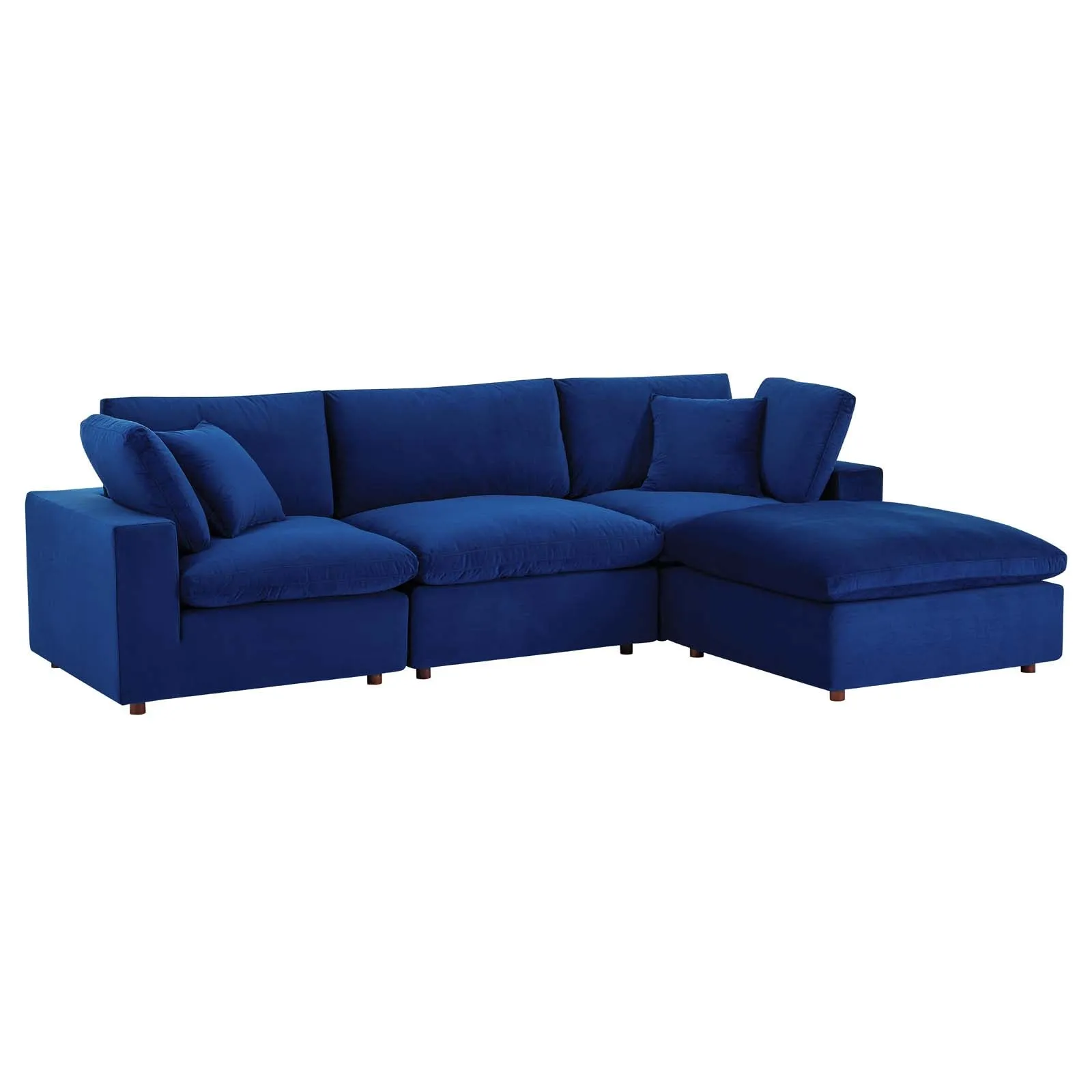 Commix Down Filled Overstuffed Performance Velvet 4-Piece Sectional Sofa by Modway