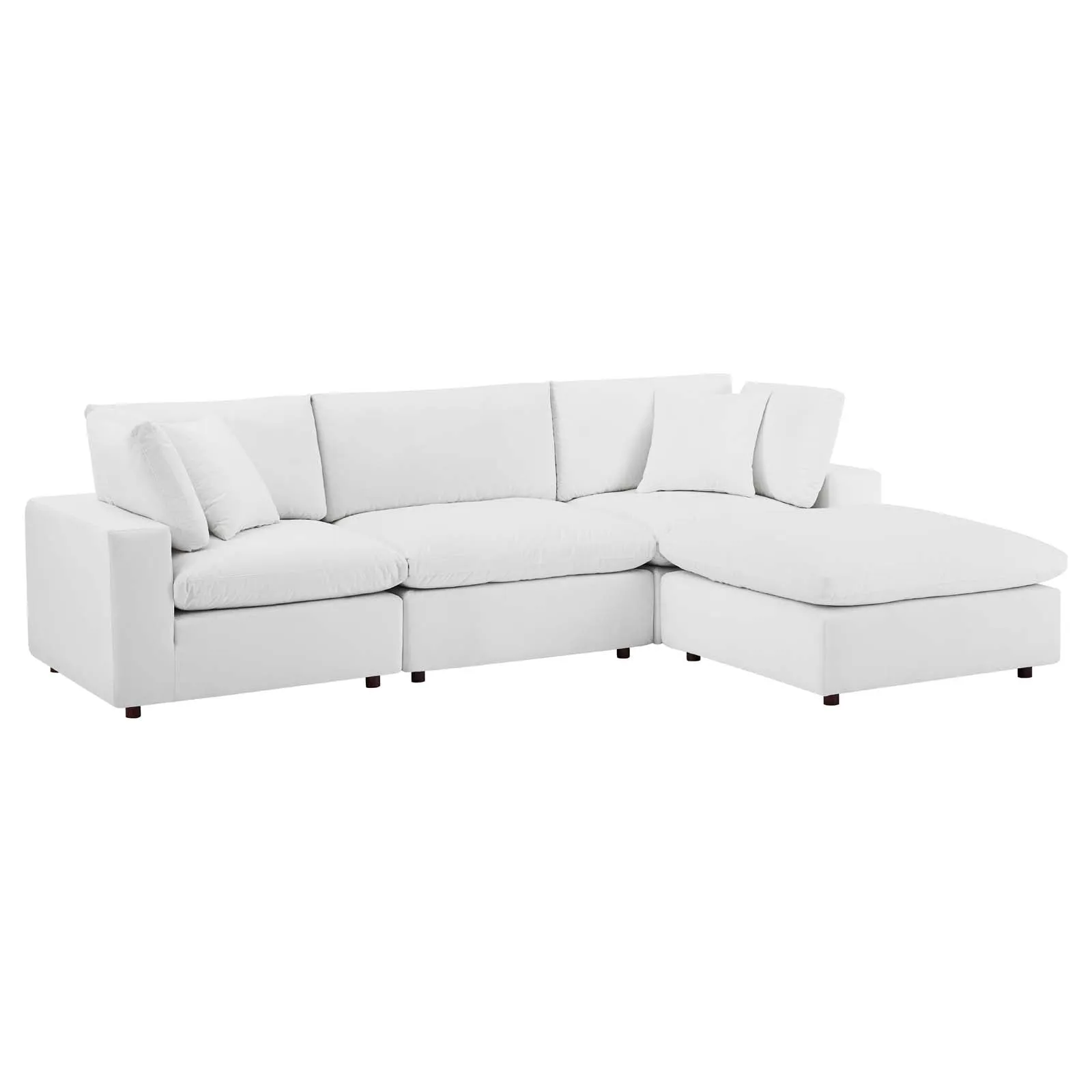 Commix Down Filled Overstuffed Performance Velvet 4-Piece Sectional Sofa by Modway