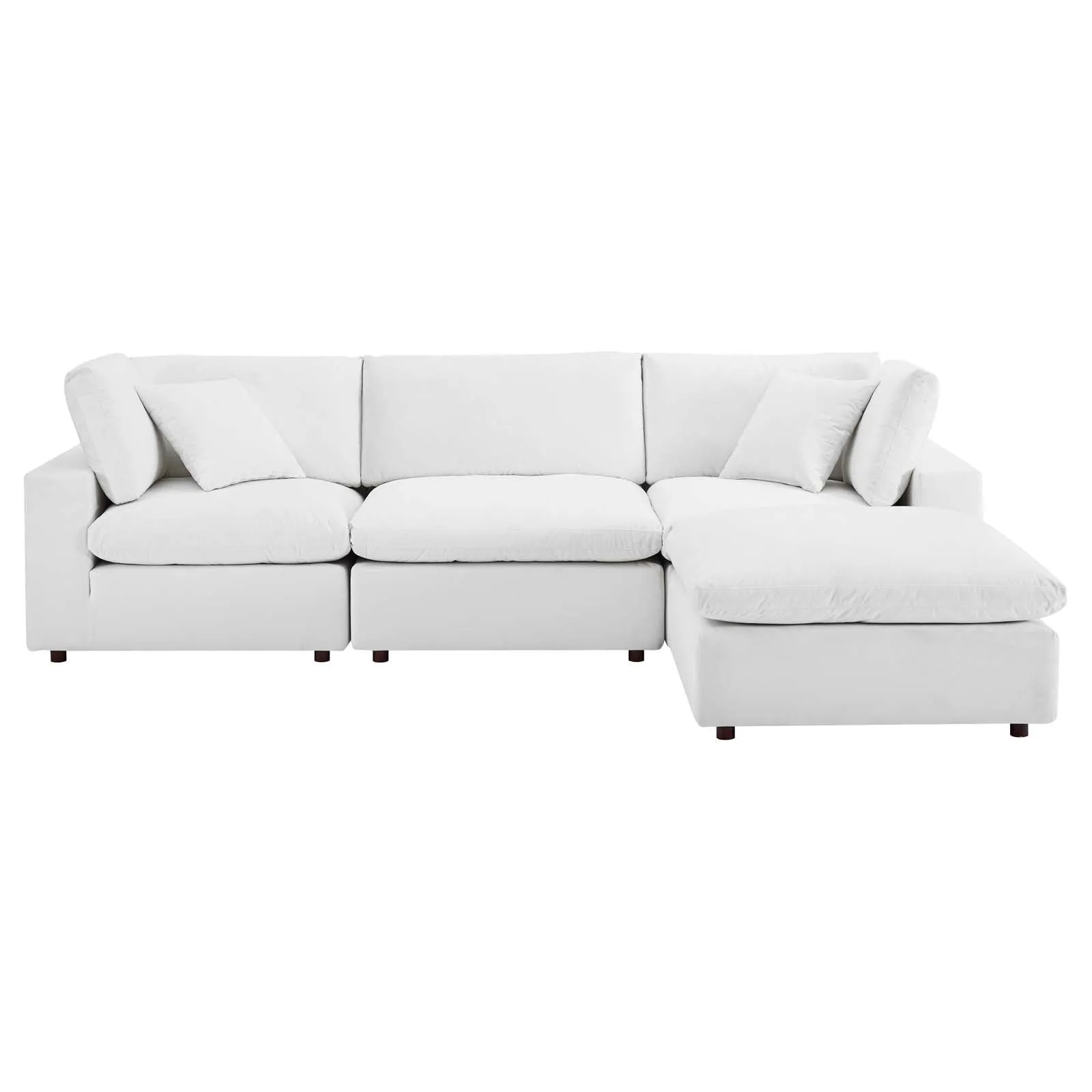 Commix Down Filled Overstuffed Performance Velvet 4-Piece Sectional Sofa by Modway