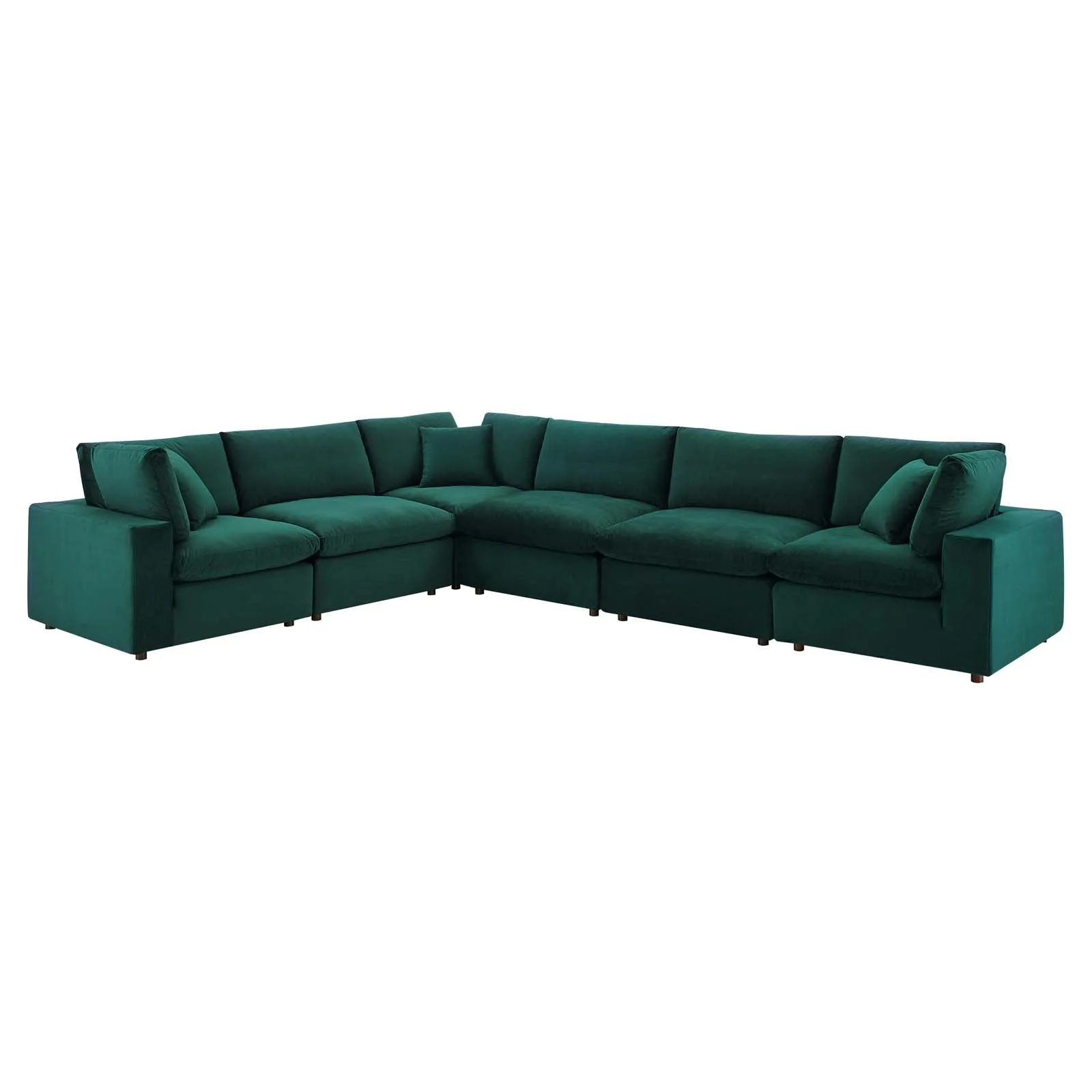 Commix Down Filled Overstuffed Performance Velvet 6-Piece Sectional Sofa by Modway