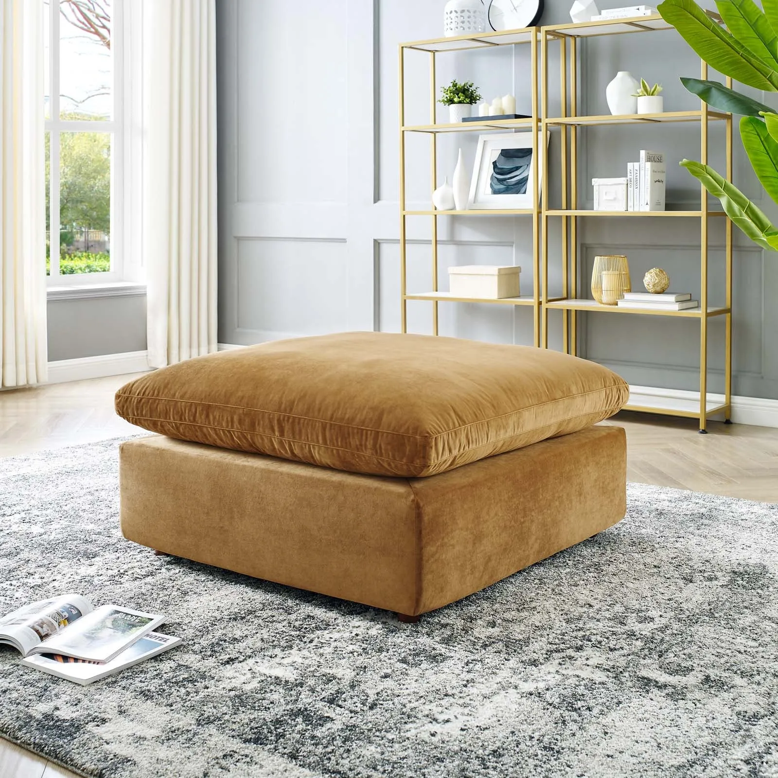 Commix Down Filled Overstuffed Performance Velvet Ottoman by Modway