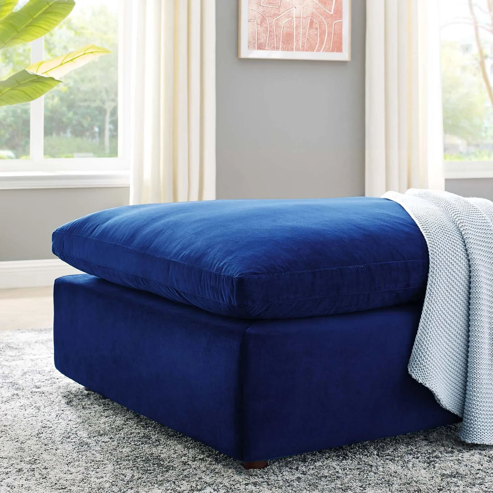 Commix Down Filled Overstuffed Performance Velvet Ottoman by Modway