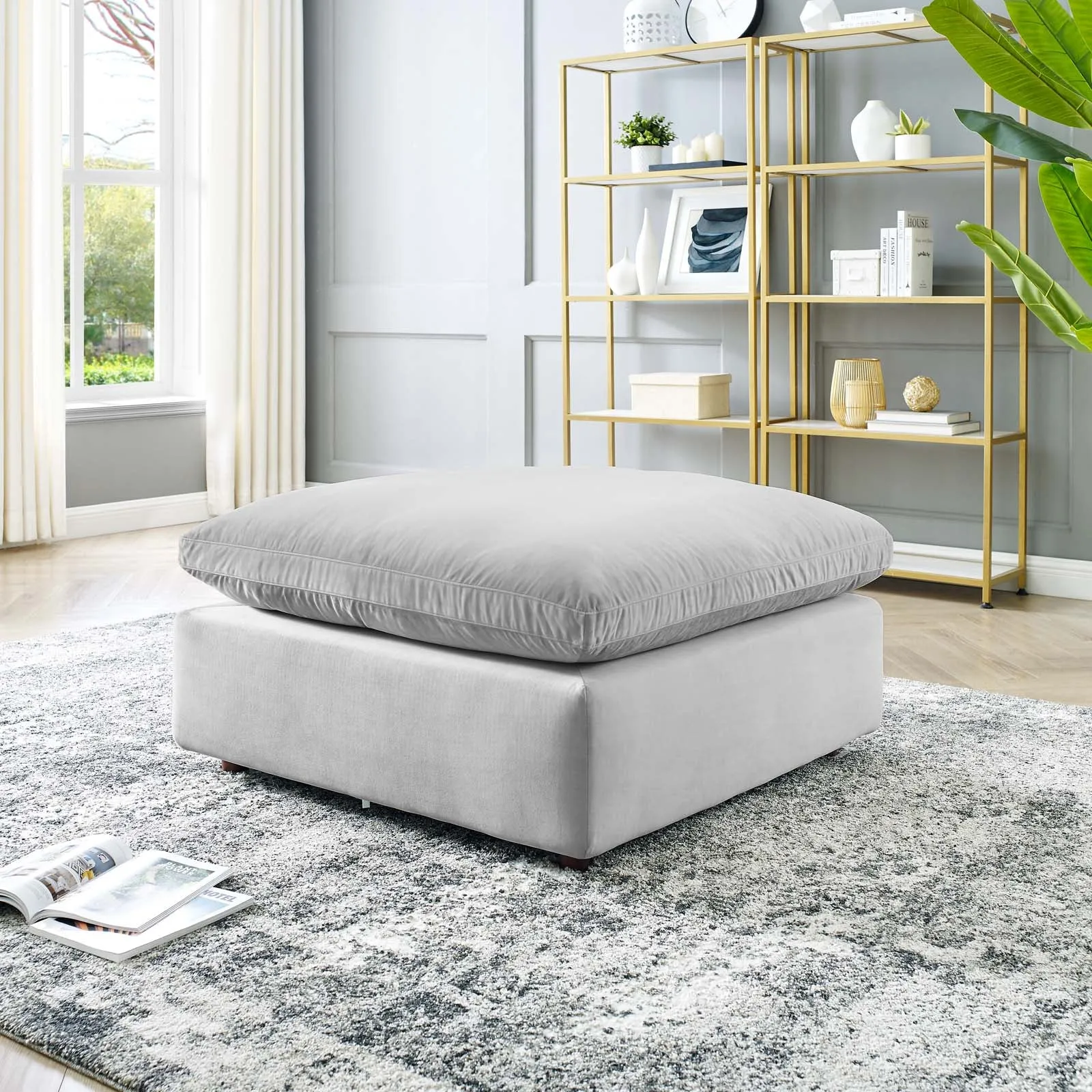 Commix Down Filled Overstuffed Performance Velvet Ottoman by Modway