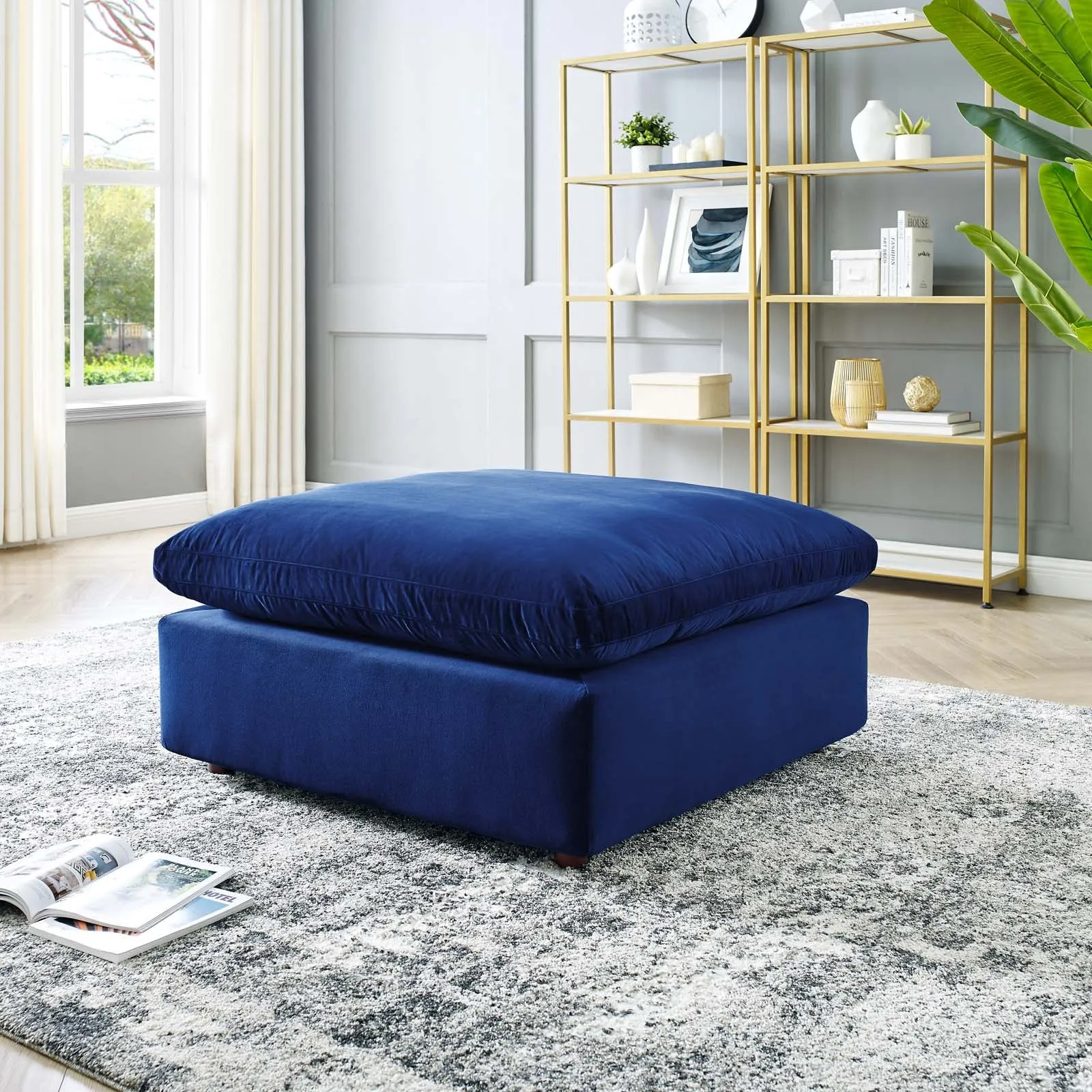 Commix Down Filled Overstuffed Performance Velvet Ottoman by Modway