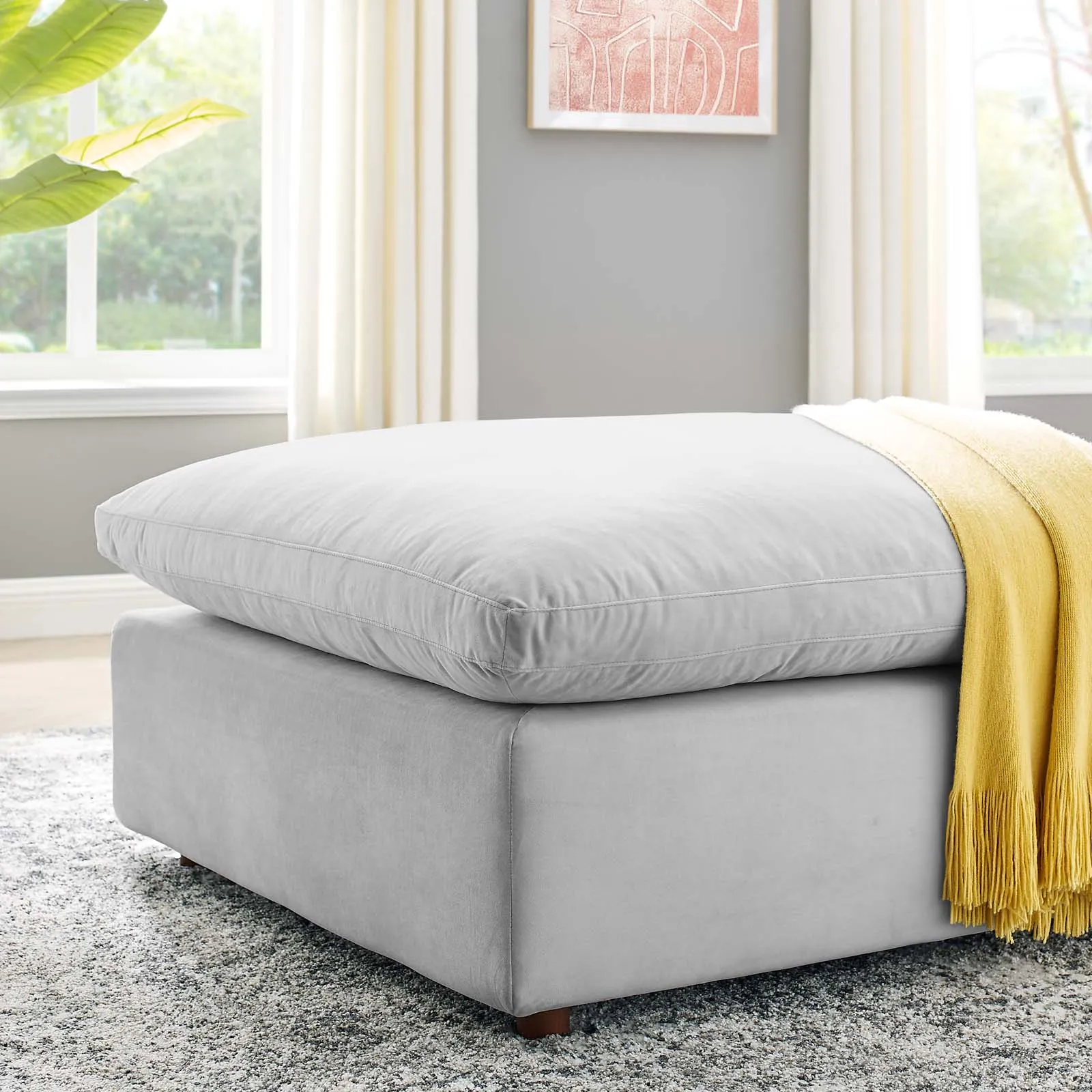 Commix Down Filled Overstuffed Performance Velvet Ottoman by Modway