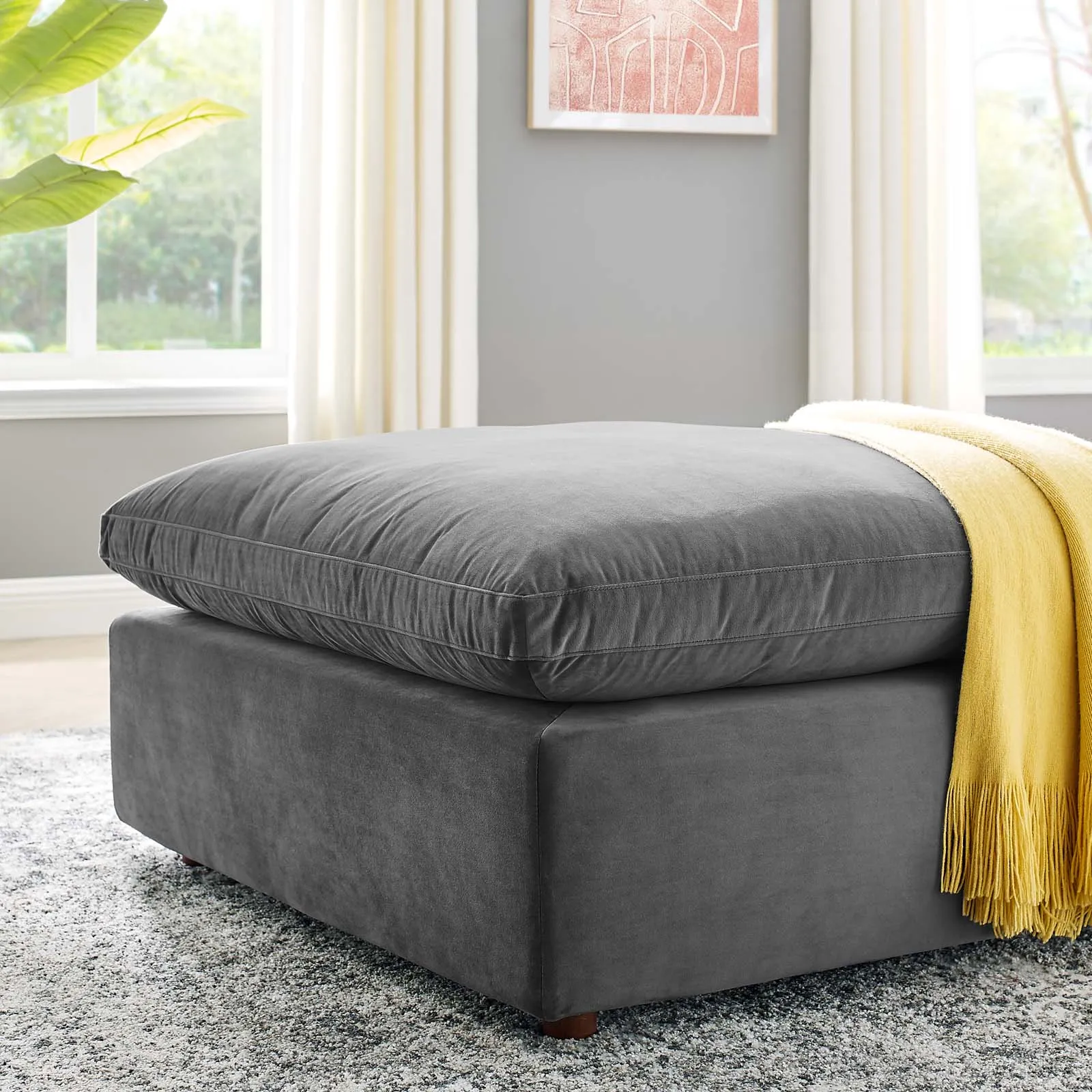 Commix Down Filled Overstuffed Performance Velvet Ottoman by Modway