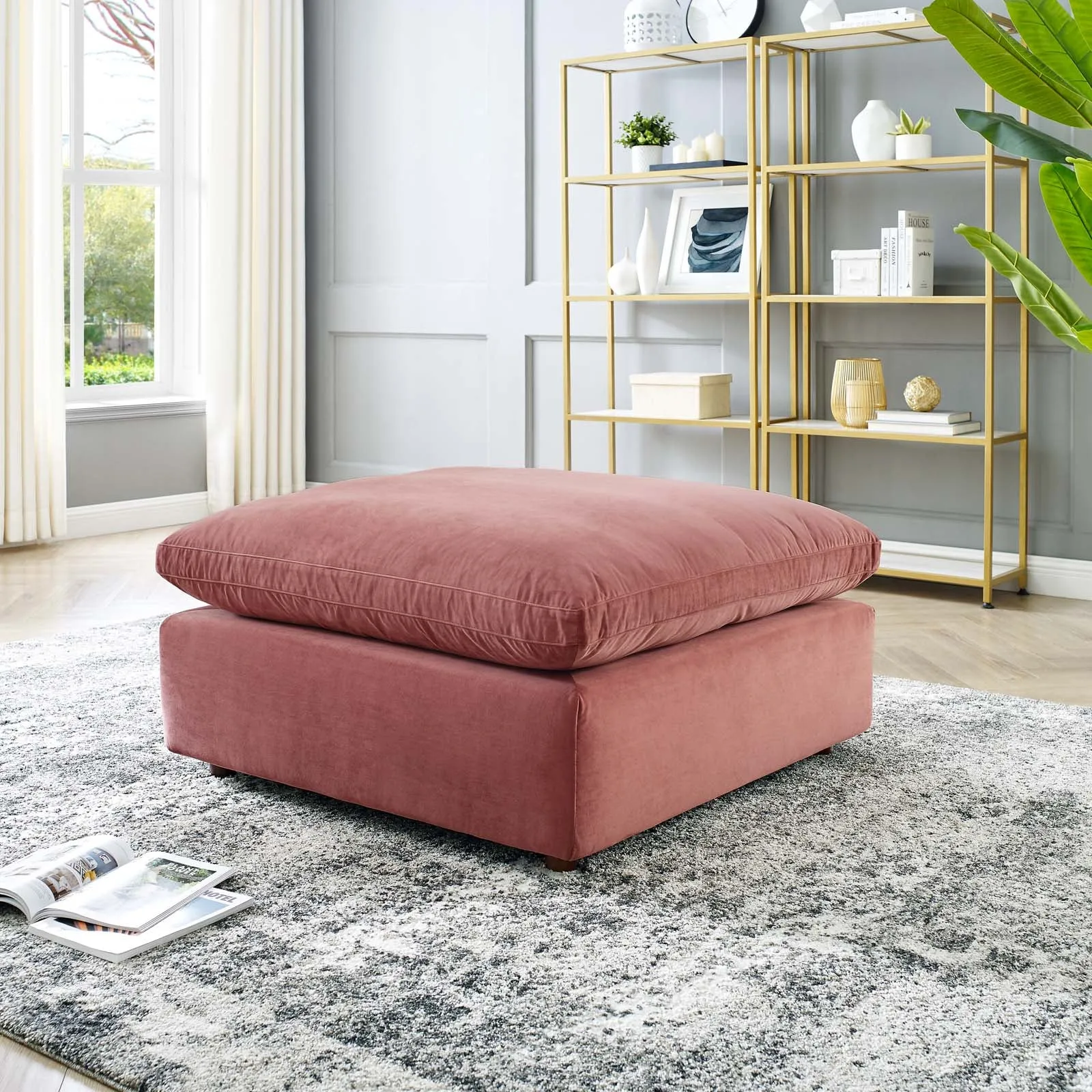 Commix Down Filled Overstuffed Performance Velvet Ottoman by Modway