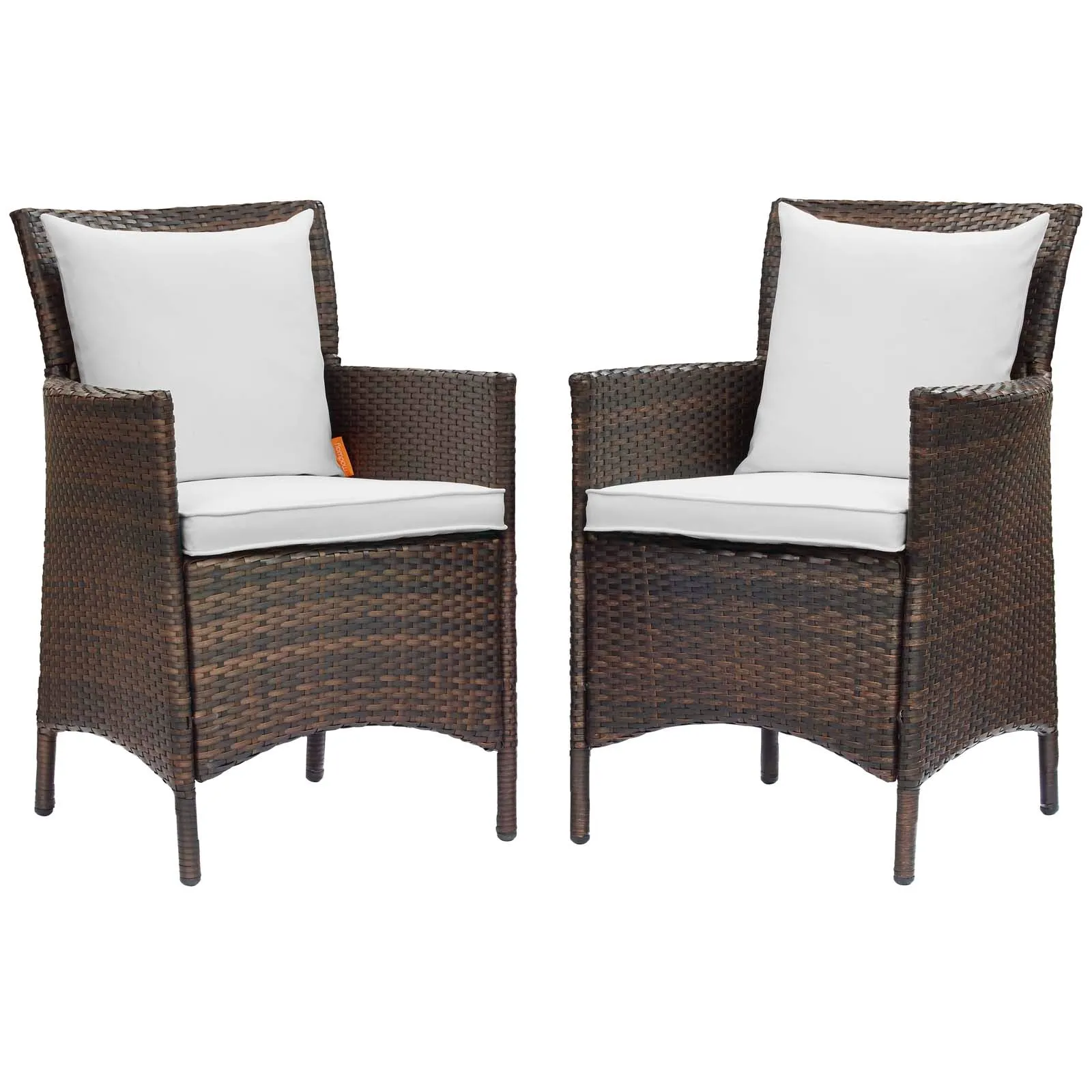 Conduit Outdoor Patio Wicker Rattan Dining Armchair Set of 2 by Modway