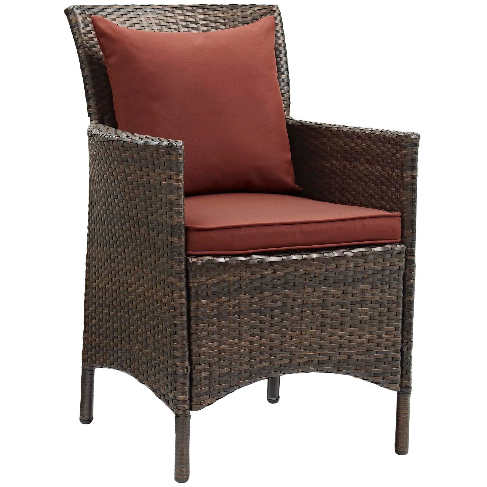 Conduit Outdoor Patio Wicker Rattan Dining Armchair Set of 2 by Modway