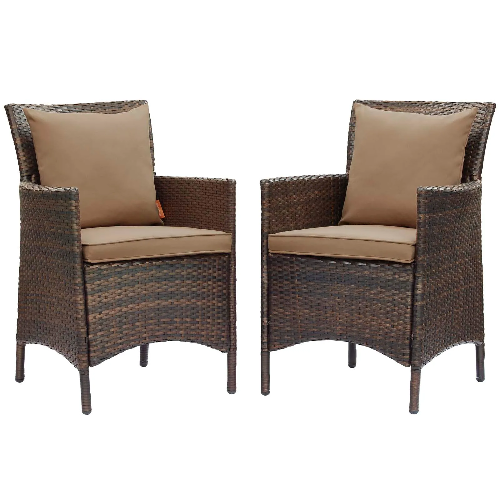 Conduit Outdoor Patio Wicker Rattan Dining Armchair Set of 2 by Modway