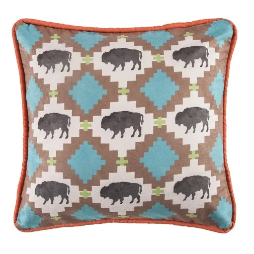 Cowgirl Kim Serape Collection Reversible Buffalo Pillow