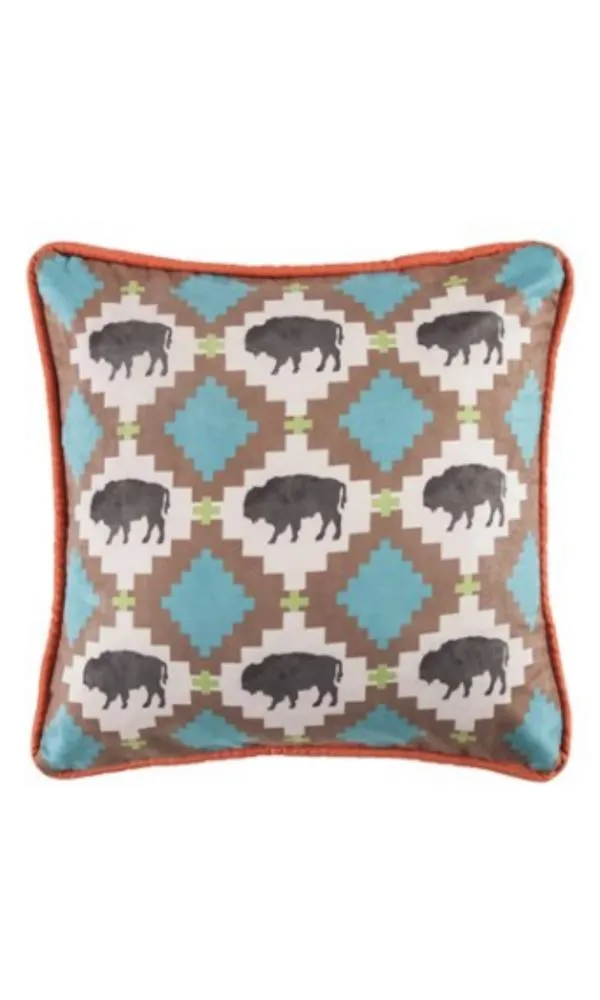 Cowgirl Kim Serape Collection Reversible Buffalo Pillow