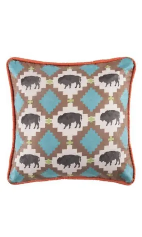 Cowgirl Kim Serape Collection Reversible Buffalo Pillow