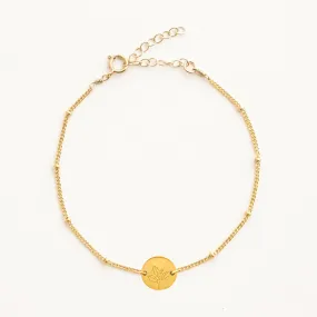 December Holly Gold Birthflower Bracelet W.