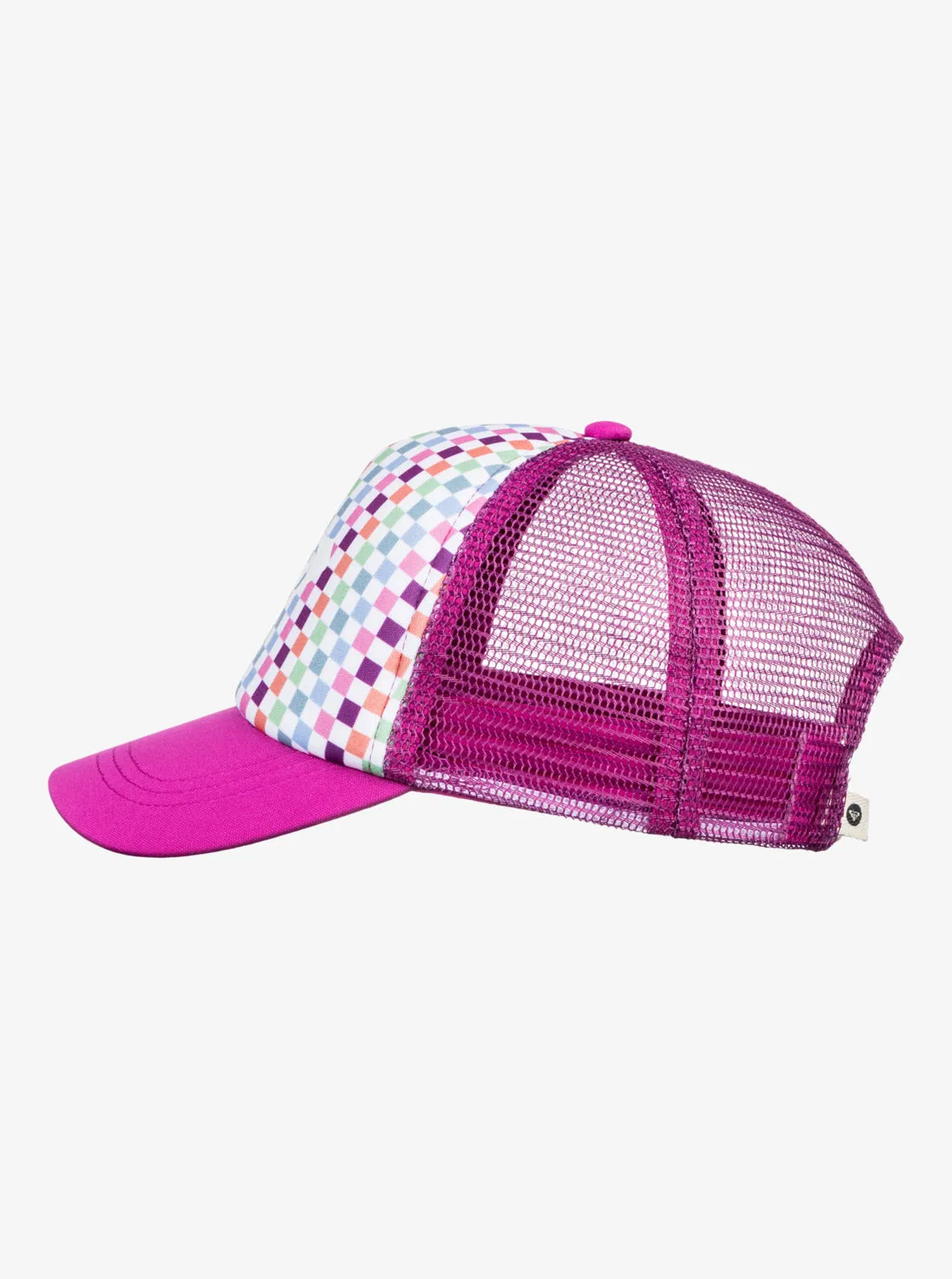 Girls 2-7 Sweet Emotions Trucker Hat - Bright White Check Check