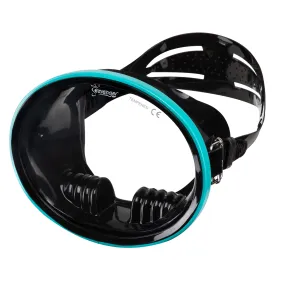 Hydra Oval Dive Mask - Black Silicone/Teal