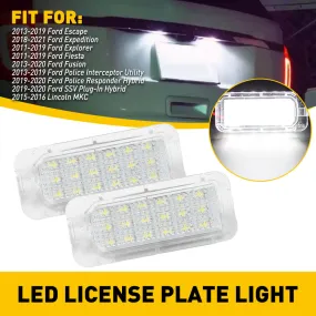 LED License Plate Lights Tag Light Lamp Assembly for Ford and Lincoln Models Xenon White Light