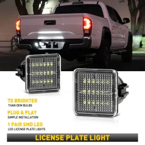 LED License Plate Lights Tag Light Lamp Assembly for Toyota 16-21 Tacoma 14-21 Tundra Xenon White Light