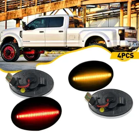 LED Side Marker Lights for 99-10 F350 F450 (Smoked Lens with Red and Amber Lights)