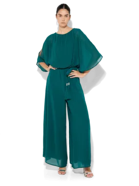 Lucien Emerald Chiffon Jumpsuit