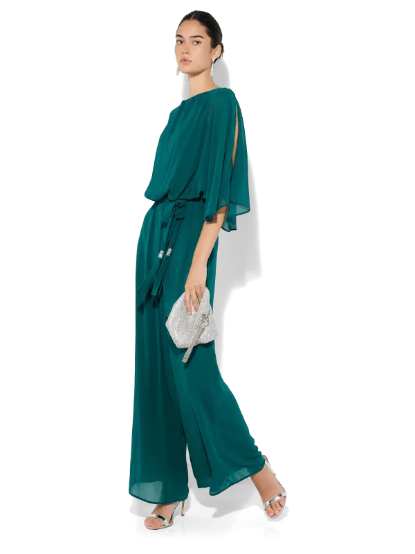 Lucien Emerald Chiffon Jumpsuit