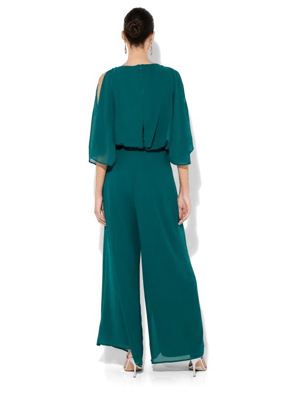 Lucien Emerald Chiffon Jumpsuit