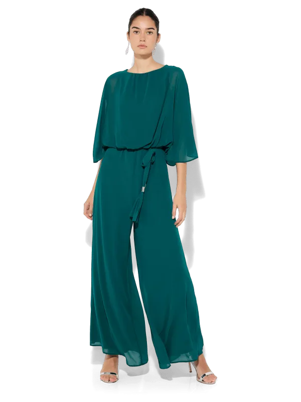 Lucien Emerald Chiffon Jumpsuit