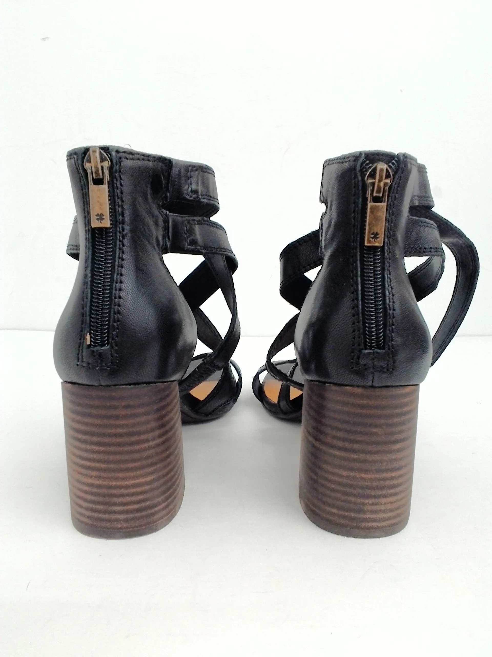 Lucky Brand Vyrah Strappy Leather Heeled Sandals Size 9 M