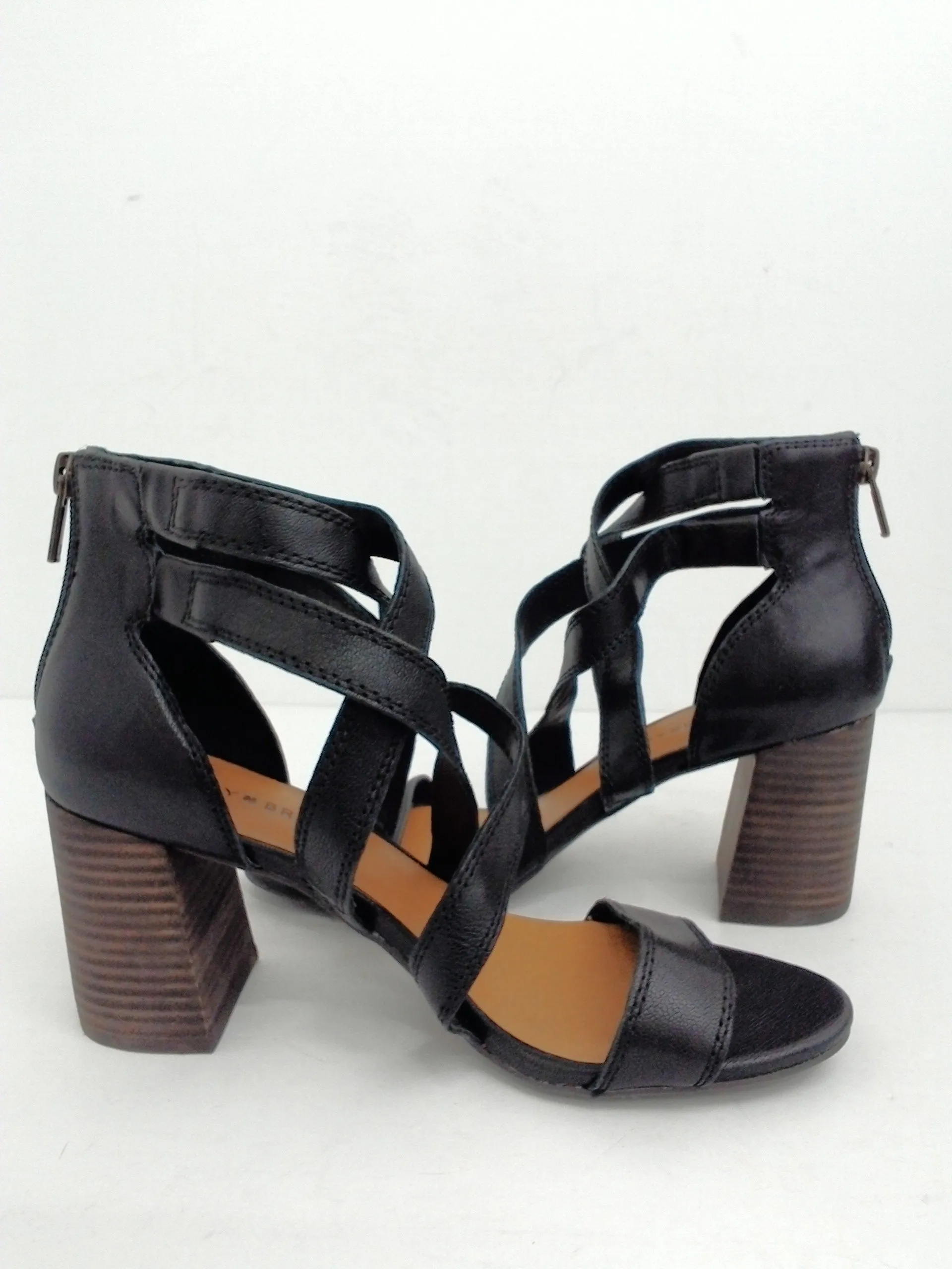 Lucky Brand Vyrah Strappy Leather Heeled Sandals Size 9 M