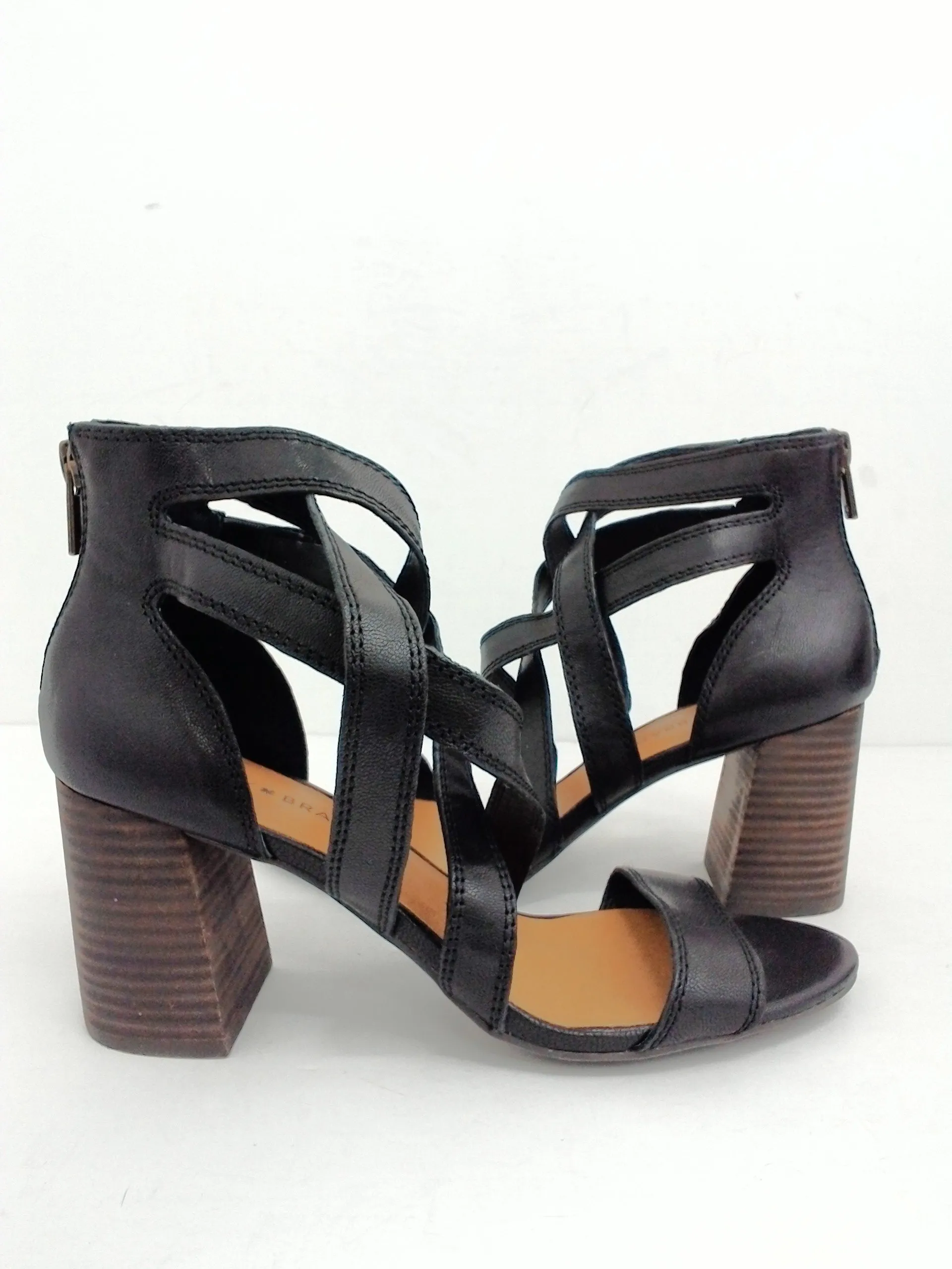 Lucky Brand Vyrah Strappy Leather Heeled Sandals Size 9 M